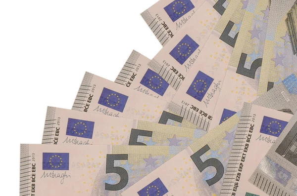 Eurobiljetten Liggen Verschillende Volgorde Geïsoleerd Wit Lokaal Bankieren Geld Verdienen — Stockfoto