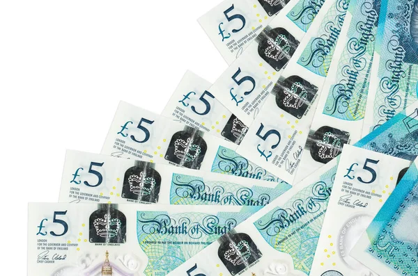 Britse Pond Biljetten Liggen Verschillende Volgorde Geïsoleerd Wit Lokaal Bankieren — Stockfoto