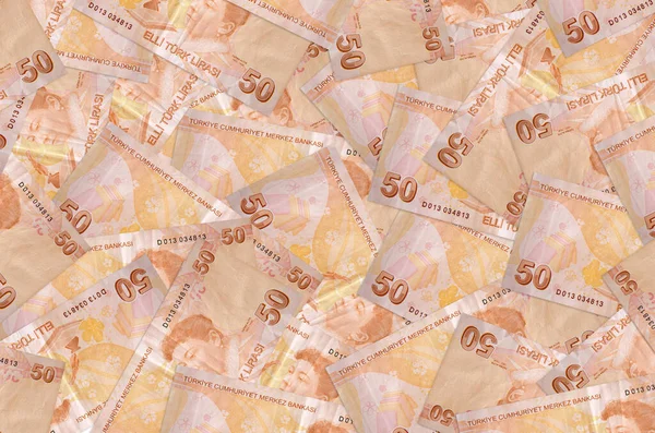 Türkische Lira Scheine Liegen Auf Einem Großen Haufen Reicher Lebenshintergrund — Stockfoto