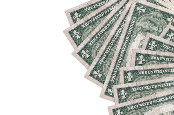 Dollar Biljetten Liggen Geïsoleerd Witte Achtergrond Met Kopieerruimte Rich Life — Stockfoto
