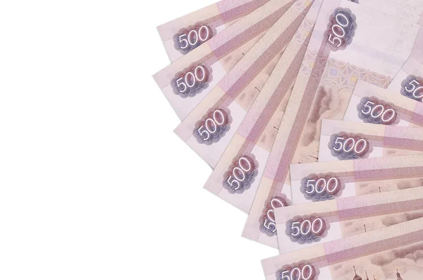 500 Rusya Rublesi Banknotları Beyaz Arka Planda Fotokopi Alanı Ile — Stok fotoğraf