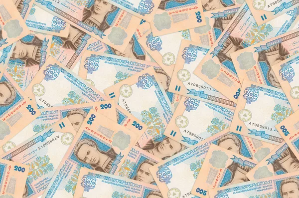200 Ukrayna Hrivniası Banknotları Büyük Yığının Içinde Yatıyor Zengin Yaşam — Stok fotoğraf