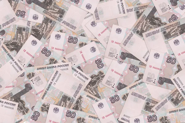 Rublos Rusos Billetes Encuentra Gran Pila Vida Rica Fondo Conceptual — Foto de Stock