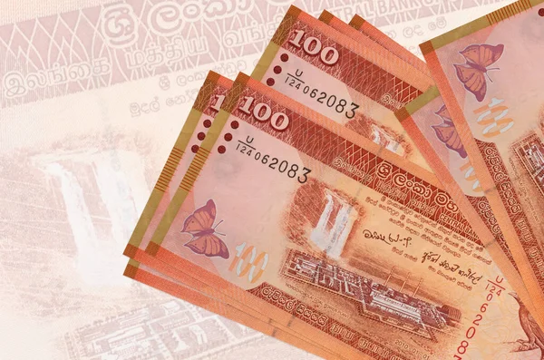Notas 100 Rupias Sri Lanka Encontram Fundo Grande Nota Semi — Fotografia de Stock