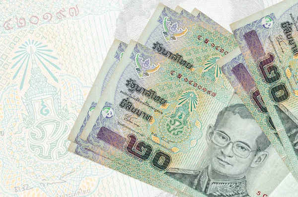 20 Tayland Baht faturası büyük yarı şeffaf banknotun arka planında duruyor. Ulusal para biriminin soyut sunumu. İş konsepti