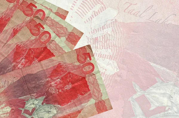 필리핀 반투명 지폐의 배경에 공간이 노골적 — 스톡 사진