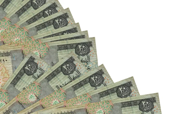 Ägyptische Pfund Scheine Liegen Isoliert Auf Weißem Hintergrund Kopierraum Großaufnahme — Stockfoto