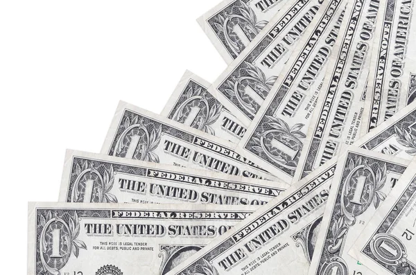 Dollar Biljetten Liggen Verschillende Volgorde Geïsoleerd Wit Lokaal Bankieren Geld — Stockfoto