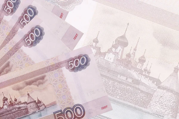 500 Російських Рублів Лежать Фоні Великої Напівпрозорої Банкноти Abstract Business — стокове фото