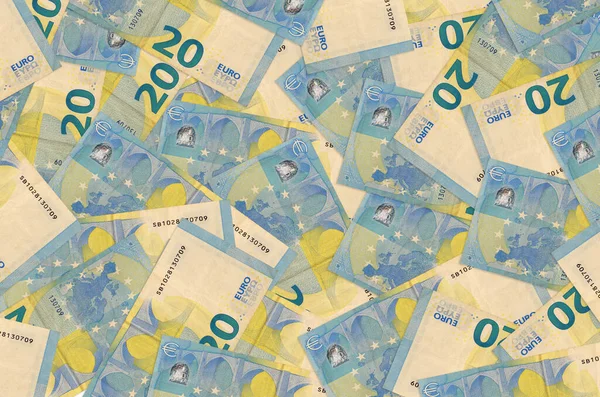 20 Euro 'luk banknotlar yığınla var. Zengin yaşam kavramsal geçmişi. Büyük miktarda para.