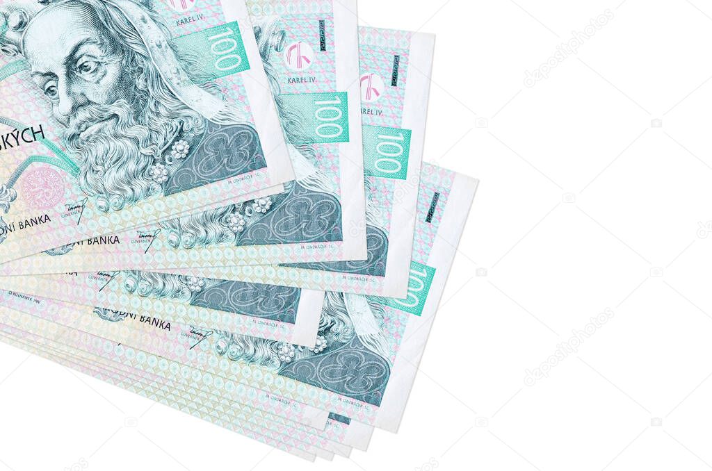 Download 100 Czech Korun Bills Lies In Small Bunch Or Pack Isolated On White Mockup With Copy Space Business And Currency Exchange Concept 411037916 Larastock