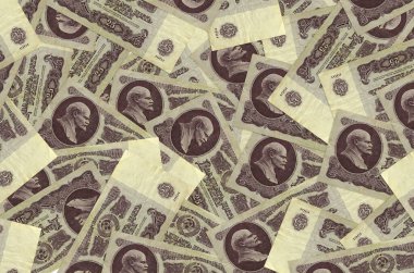 25 Rus rublesi büyük bir yığın halinde duruyor. Zengin yaşam kavramsal geçmişi. Büyük miktarda para.