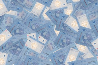 1 Malezya ringgit banknotları büyük yığının içinde yatıyor. Zengin yaşam kavramsal geçmişi. Büyük miktarda para.