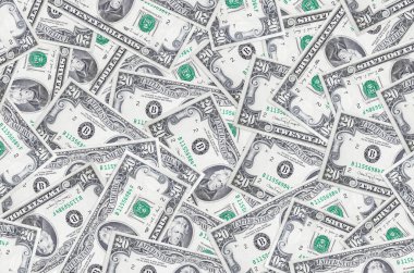 20 dolarlık banknotlar büyük yığın halinde duruyor. Zengin yaşam kavramsal geçmişi. Büyük miktarda para.