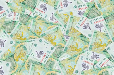 1 Romen Ley faturası büyük bir yığın halinde duruyor. Zengin yaşam kavramsal geçmişi. Büyük miktarda para.