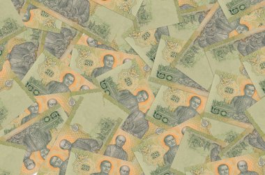 20 Tayland Baht faturası yığınla. Zengin yaşam kavramsal geçmişi. Büyük miktarda para.