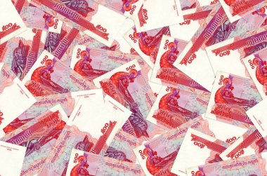 500 Kamboçyalı isyan faturası yığınla. Zengin yaşam kavramsal geçmişi. Büyük miktarda para.