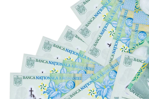 Romanian Leu Bills Lies Different Order Isolated White Local Banking — Stock Photo, Image