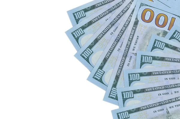 100 Usa Dollár Bankjegyek Elszigetelt Fehér Háttérrel Fénymásolás Gazdag Élet — Stock Fotó