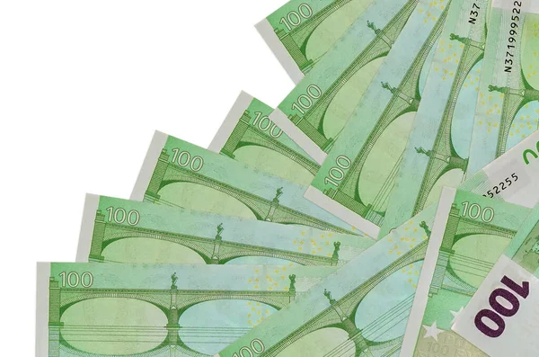 Banconote 100 Euro Trovano Ordine Diverso Isolate Sul Bianco Concetto — Foto Stock