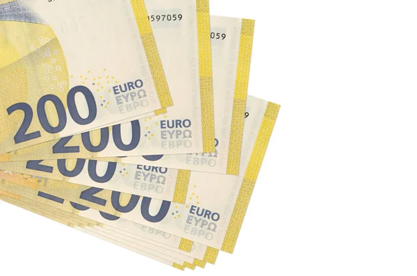 200 Eurobankovek Malé Hromadě Nebo Balení Izolovaném Bílém Mockup Kopírovacím — Stock fotografie