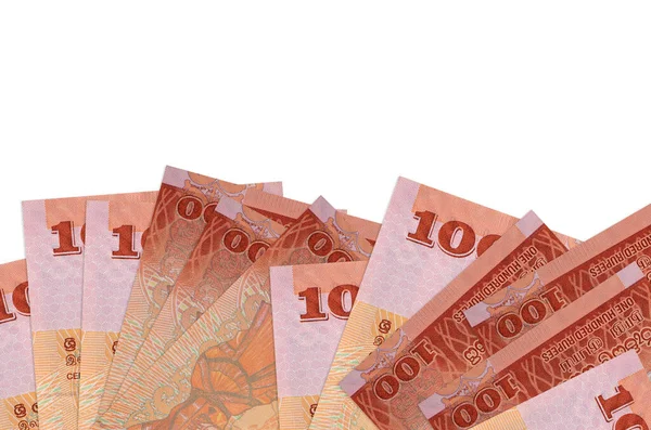 100 Billetes Rupias Sri Lanka Encuentra Parte Inferior Pantalla Aislada — Foto de Stock
