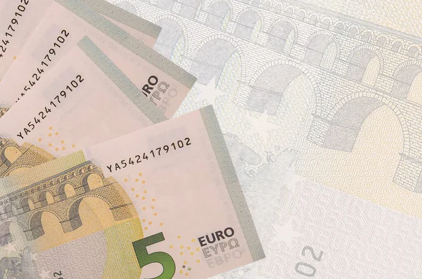 Les Billets Euros Sont Empilés Sur Fond Gros Billets Semi — Photo