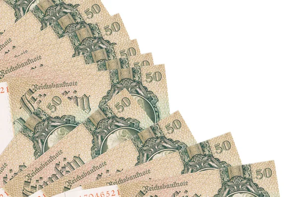Birodalmi Márka Bankjegyek Elszigetelt Fehér Háttér Másolási Hely Halmozott Ventilátor — Stock Fotó