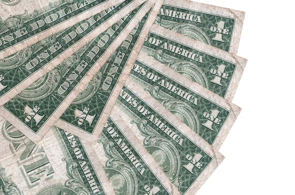 Δολάριο Ηπα Χαρτονομίσματα Βρίσκονται Απομονωμένα Λευκό Φόντο Αντίγραφο Χώρο Στοιβάζονται — Φωτογραφία Αρχείου