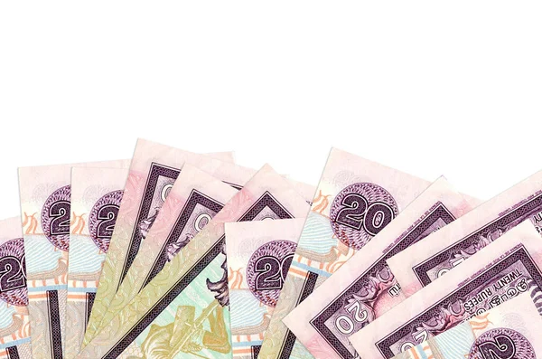Ланкийских Рупий Банкнот Лежат Нижней Части Экрана Изолированные Белом Фоне — стоковое фото