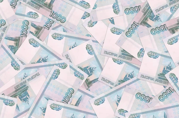 1000 Rublos Russos Notas Encontra Grande Pilha Fundo Conceitual Vida — Fotografia de Stock
