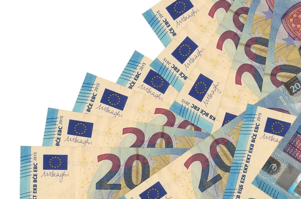 Les Billets Euros Trouvent Dans Ordre Différent Isolé Sur Blanc — Photo