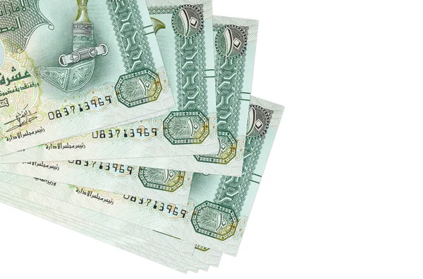 Bae Dirhem Banknotları Küçük Gruplar Halinde Beyaza Izole Edilmiş Paketler — Stok fotoğraf