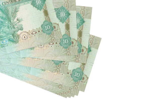 Eae Dirham Bankjegy Található Kis Kötegben Vagy Csomagban Elszigetelt Fehér — Stock Fotó
