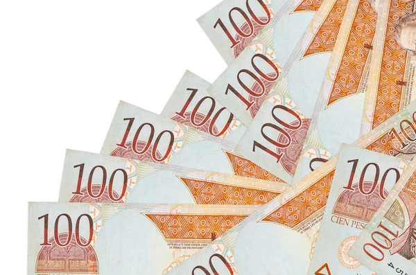 100 Billets Peso Dominicains Trouvent Dans Ordre Différent Isolé Sur — Photo