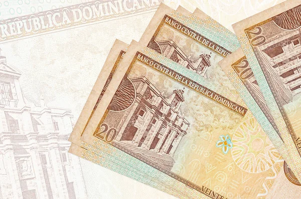 Dominikai Peso Bankjegy Nagy Félig Átlátszó Bankjegy Hátterében Helyezkedik Nemzeti — Stock Fotó