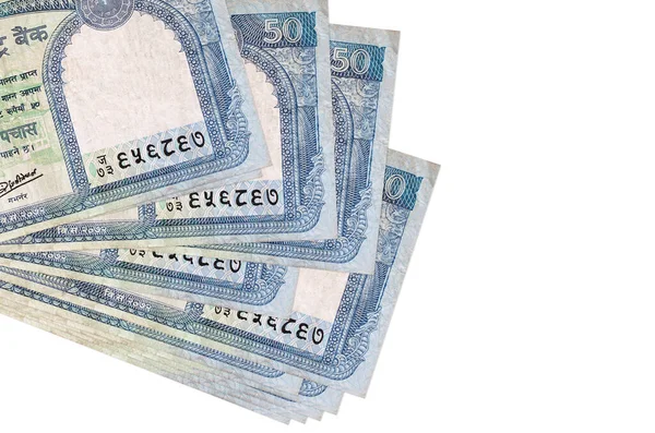 Billetes Rupias Nepalíes Encuentra Racimo Pequeño Paquete Aislado Blanco Mockup —  Fotos de Stock