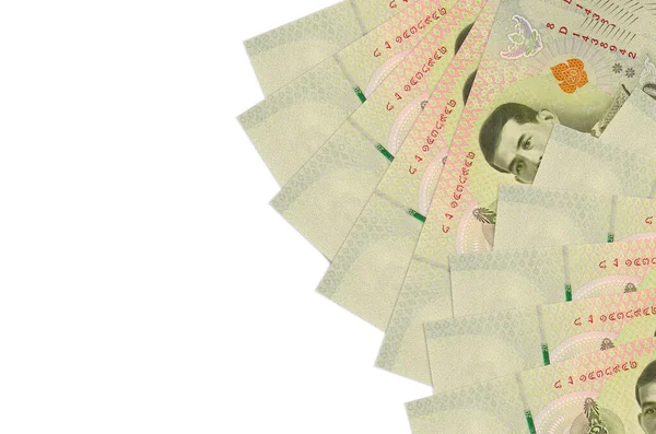 20张泰国铢钞票被隔离在白色背景上 并留有复制空间 丰富的生活概念背景 大量国家货币财富 — 图库照片