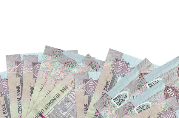 500 Eae Dirham Bankjegyek Fekszik Alsó Oldalon Képernyő Elszigetelt Fehér — Stock Fotó