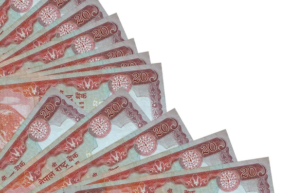 Nepal Rupisi Banknotları Beyaz Arka Planda Izole Edilmiş Fotokopi Alanı — Stok fotoğraf