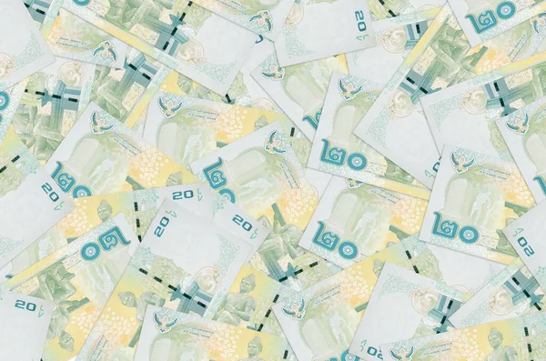 20 Tayland Baht faturası yığınla. Zengin yaşam kavramsal geçmişi. Büyük miktarda para.