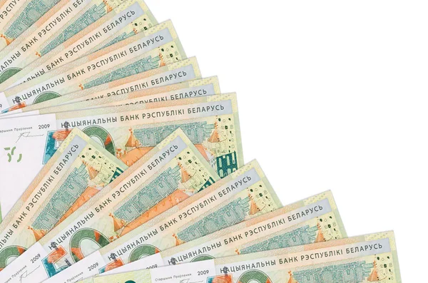 Vitryska Rubel Räkningar Ligger Isolerade Vit Bakgrund Med Kopia Utrymme — Stockfoto