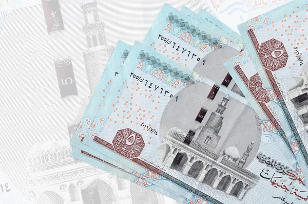 Egyptian Pounds Bills Lies Stack Background Big Semi Transparent Banknote — Stock Photo, Image