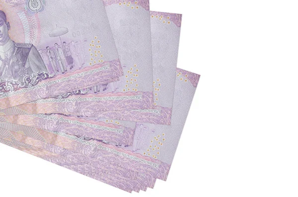 500 Billetes Baht Tailandeses Encuentra Racimo Pequeño Paquete Aislado Blanco — Foto de Stock