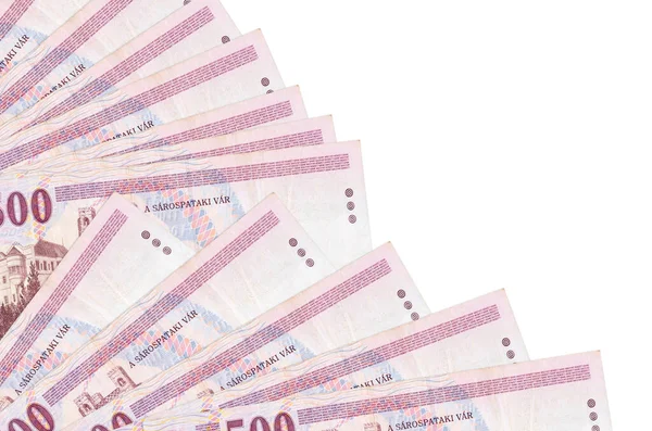 500 Billetes Forint Húngaro Encuentra Aislado Sobre Fondo Blanco Con — Foto de Stock