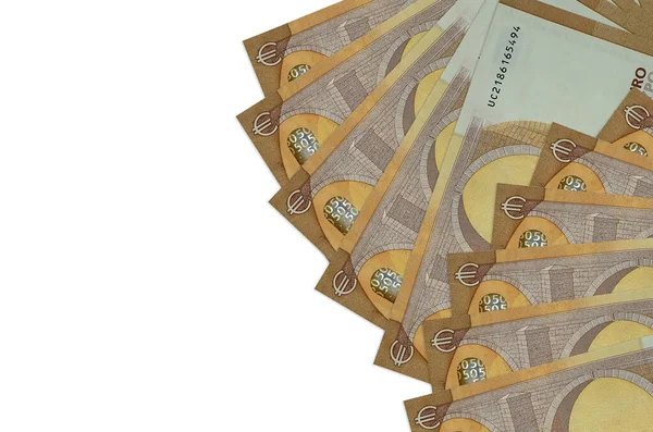 50 avroluk banknotlar beyaz arka planda, kopya alanı ile izole halde duruyor. Zengin yaşam kavramsal geçmişi. Büyük miktarda ulusal para birimi zenginliği