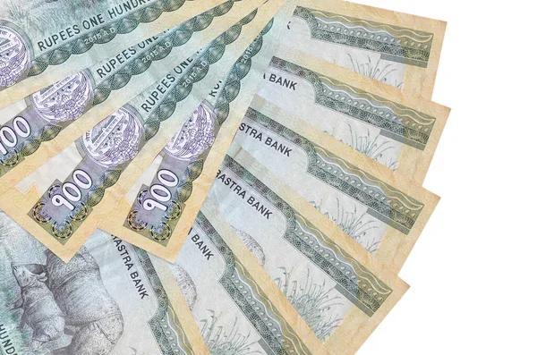 100 Nepal Rupisi Banknotları Beyaz Arka Planda Izole Edilmiş Fotokopi — Stok fotoğraf