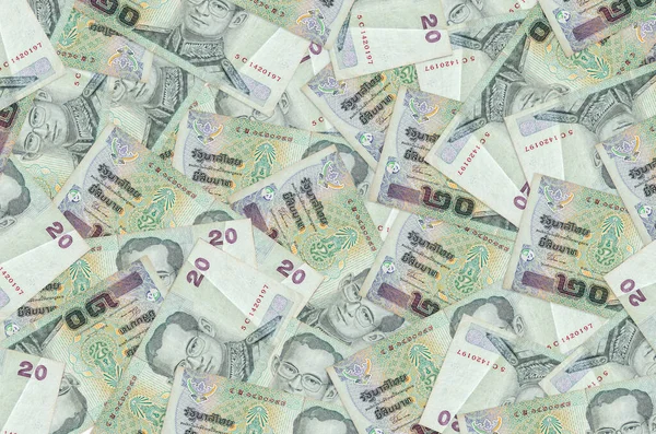 20 Tayland Baht faturası yığınla. Zengin yaşam kavramsal geçmişi. Büyük miktarda para.