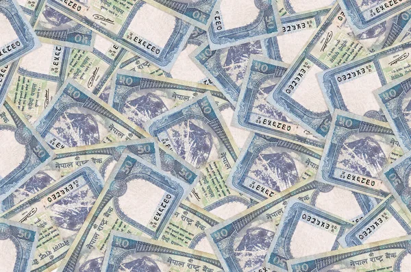 Nepalese Roepies Biljetten Liggen Grote Stapel Rich Life Conceptuele Achtergrond — Stockfoto