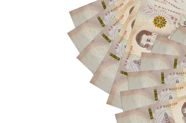 1000 Tayland baht banknotları beyaz arka planda fotokopi alanı ile izole edilmiş. Zengin yaşam kavramsal geçmişi. Büyük miktarda ulusal para birimi zenginliği